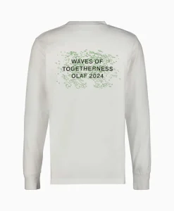 Olaf Hussein Longsleeve Waves Of Togetherness Off White*Heren T-Shirts