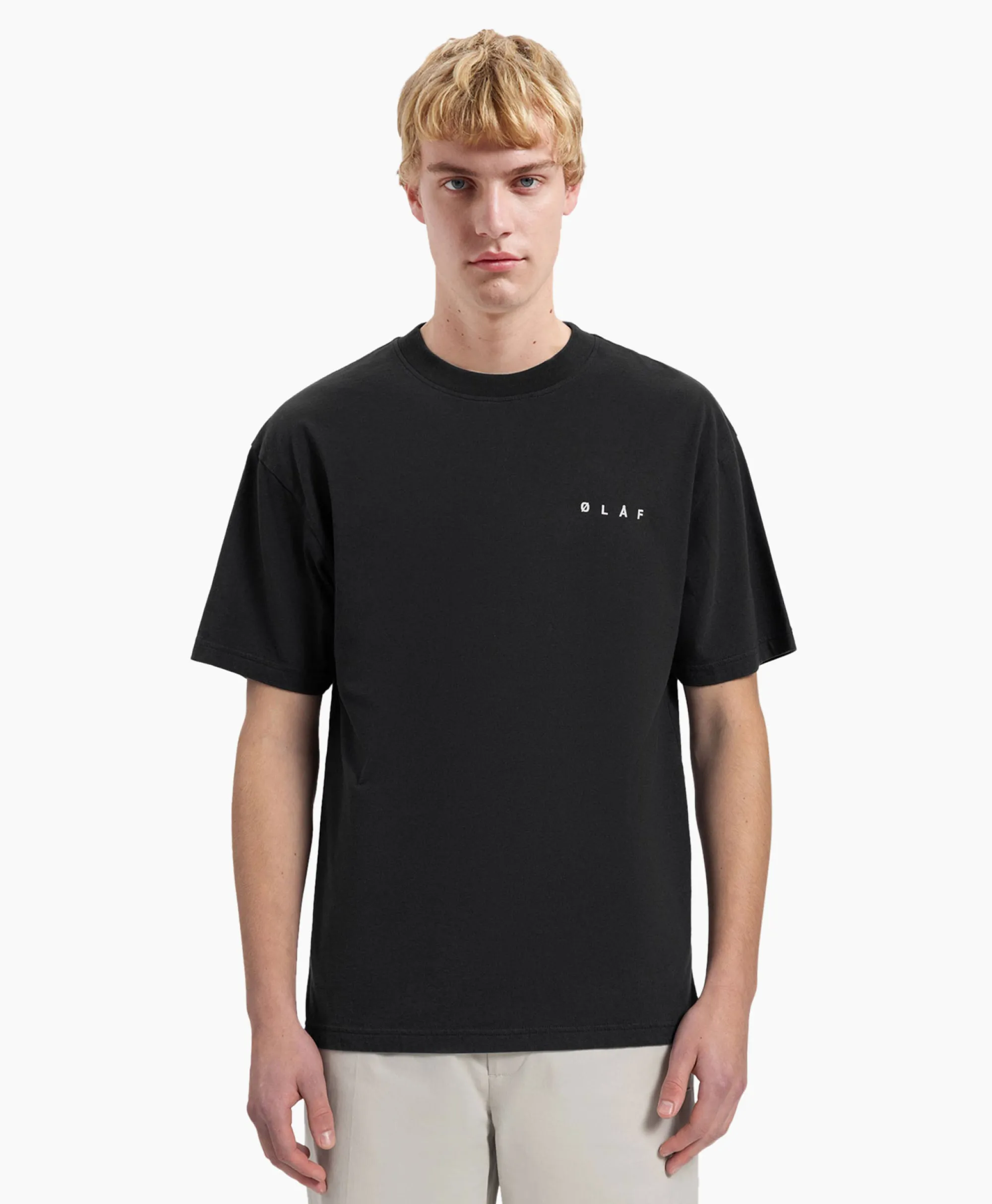 Olaf Hussein T-Shirt Korte Mouw Face Zwart*Heren T-Shirts