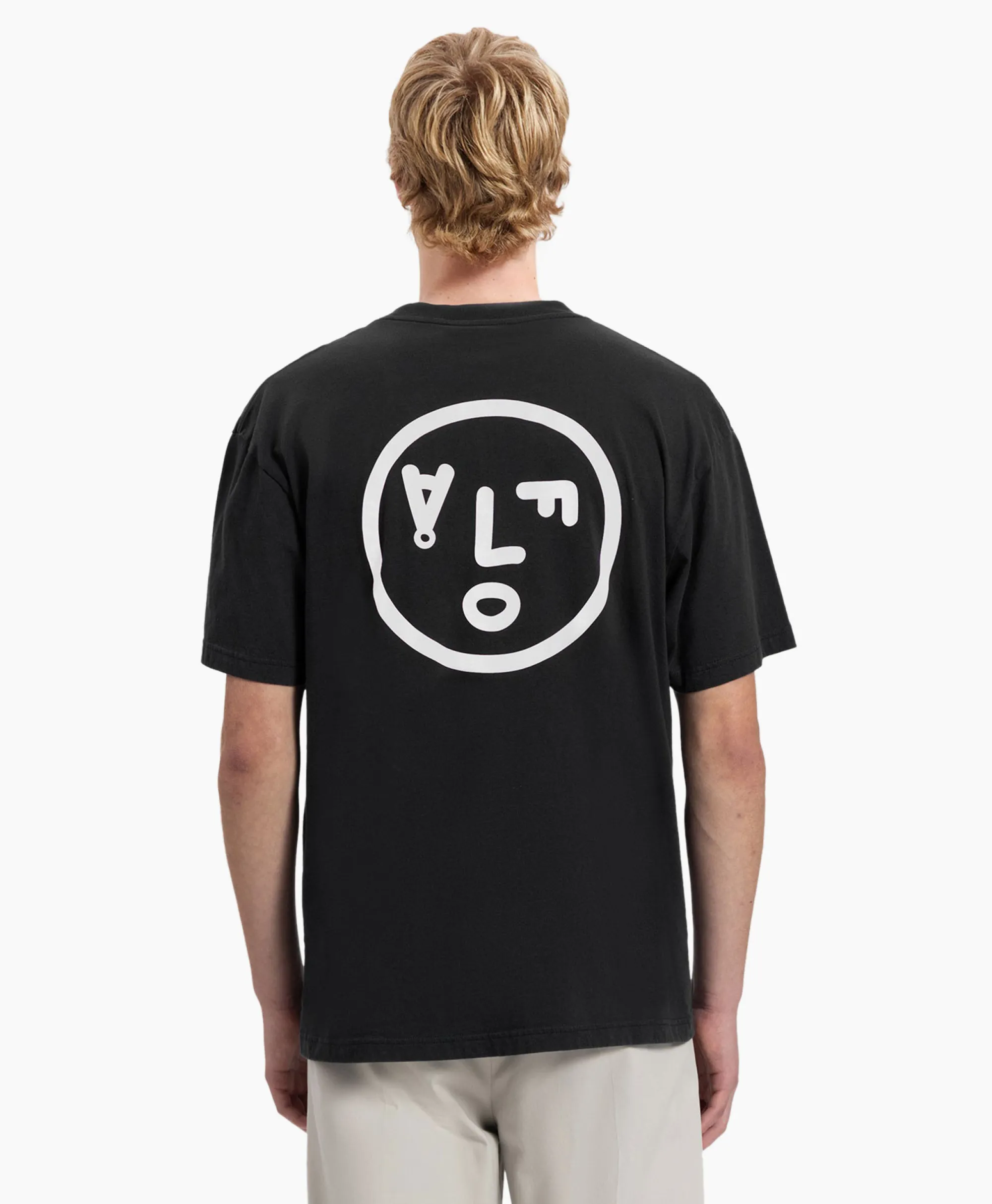 Olaf Hussein T-Shirt Korte Mouw Face Zwart*Heren T-Shirts