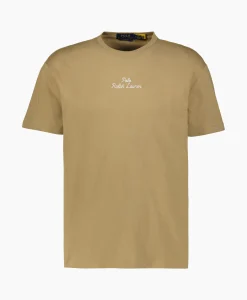 Ralph Lauren T-Shirt Korte Mouw Jersey Mid Logo Zand*Heren T-Shirts