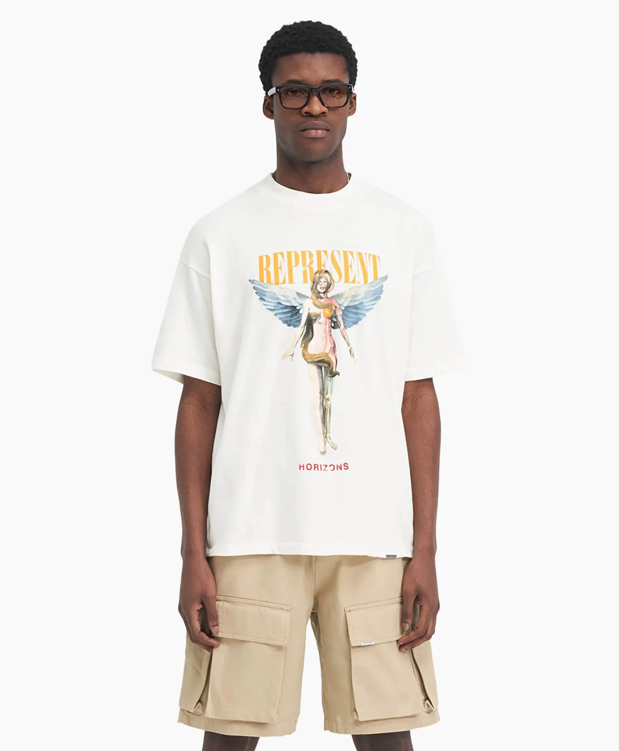 Represent T-Shirt Korte Mouw Rebornoff White*Heren T-Shirts