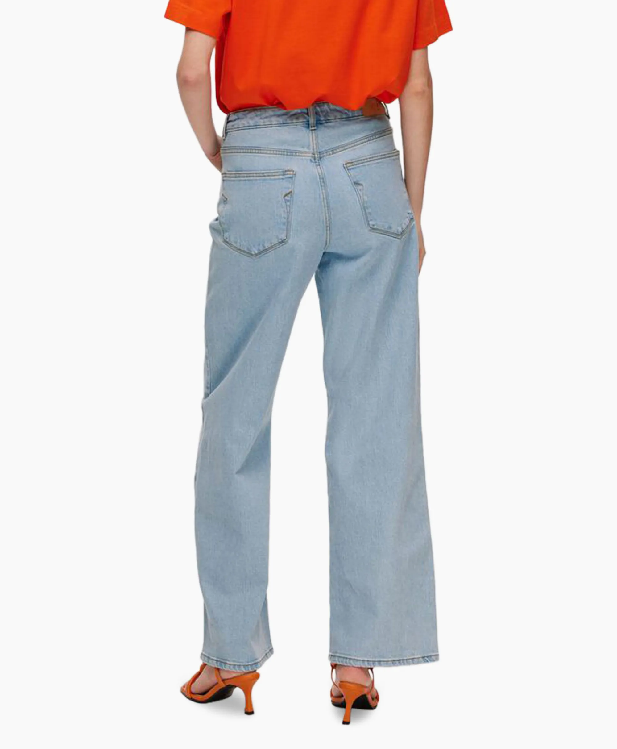 Selected Femme Jeans Alice-N Hw Wide Lon Sky Blue Jea Licht Blauw*Dames Broeken