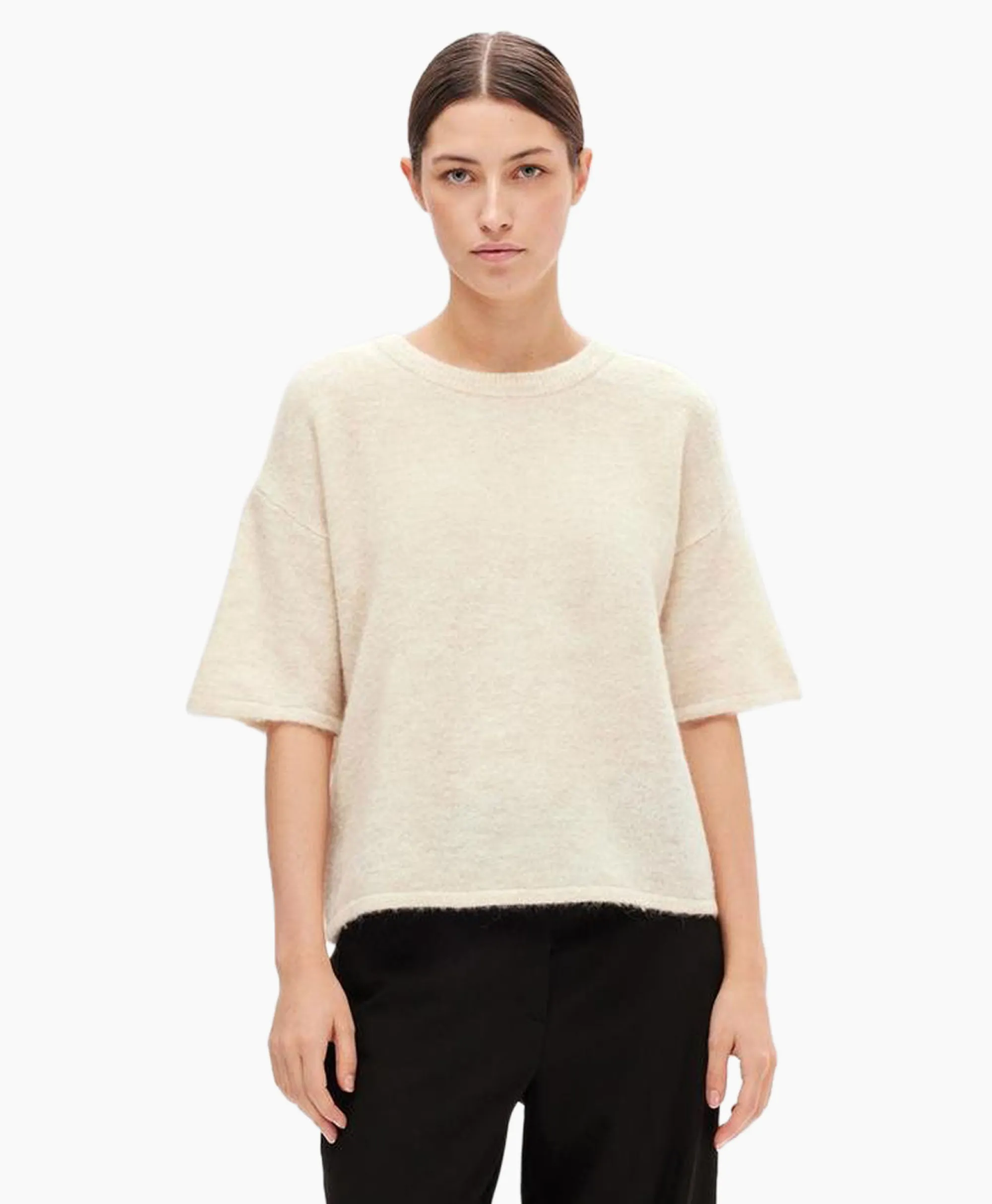 Selected Femme Pullover Maline-Liliana 2/4 Knit O-Neck N Beige*Dames Truien