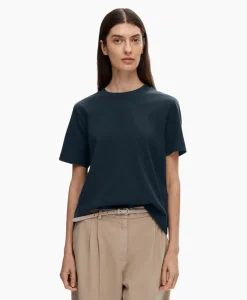 Selected Femme T-Shirt Essential Ssboxy Tee Noos Donker Blauw*Dames T-Shirts & Tops