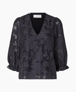 Selected Femme Top Cathi-Sadie 3/4 Ff Donker Blauw*Dames T-Shirts & Tops