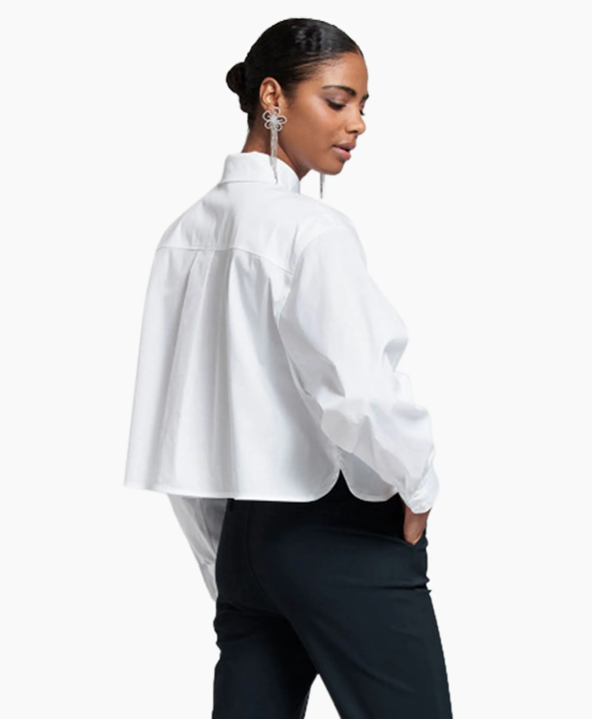 Studio Anneloes Blouse Dion Cropped Poplin Wit*Dames Blouses
