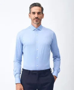 Xacus Active Shirt Blauw Dessin*Heren Overhemden