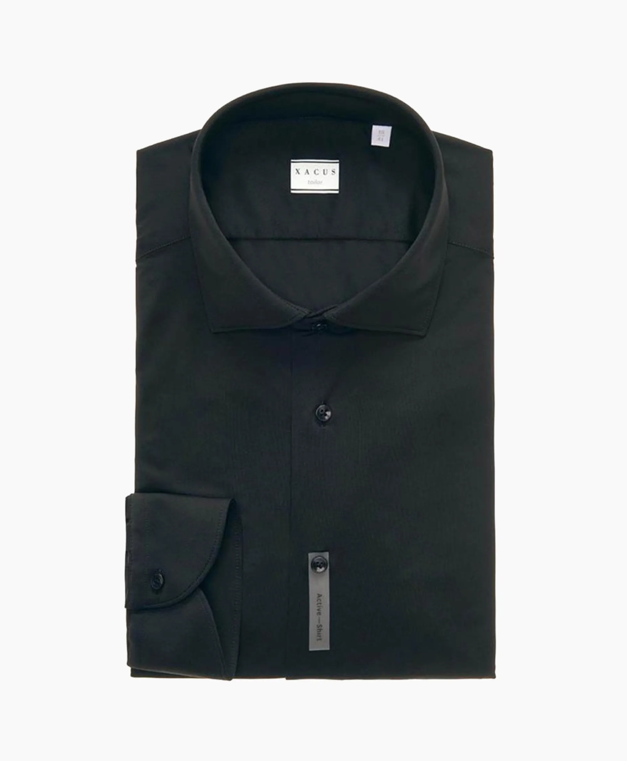 Xacus Active Shirt Zwart*Heren Overhemden