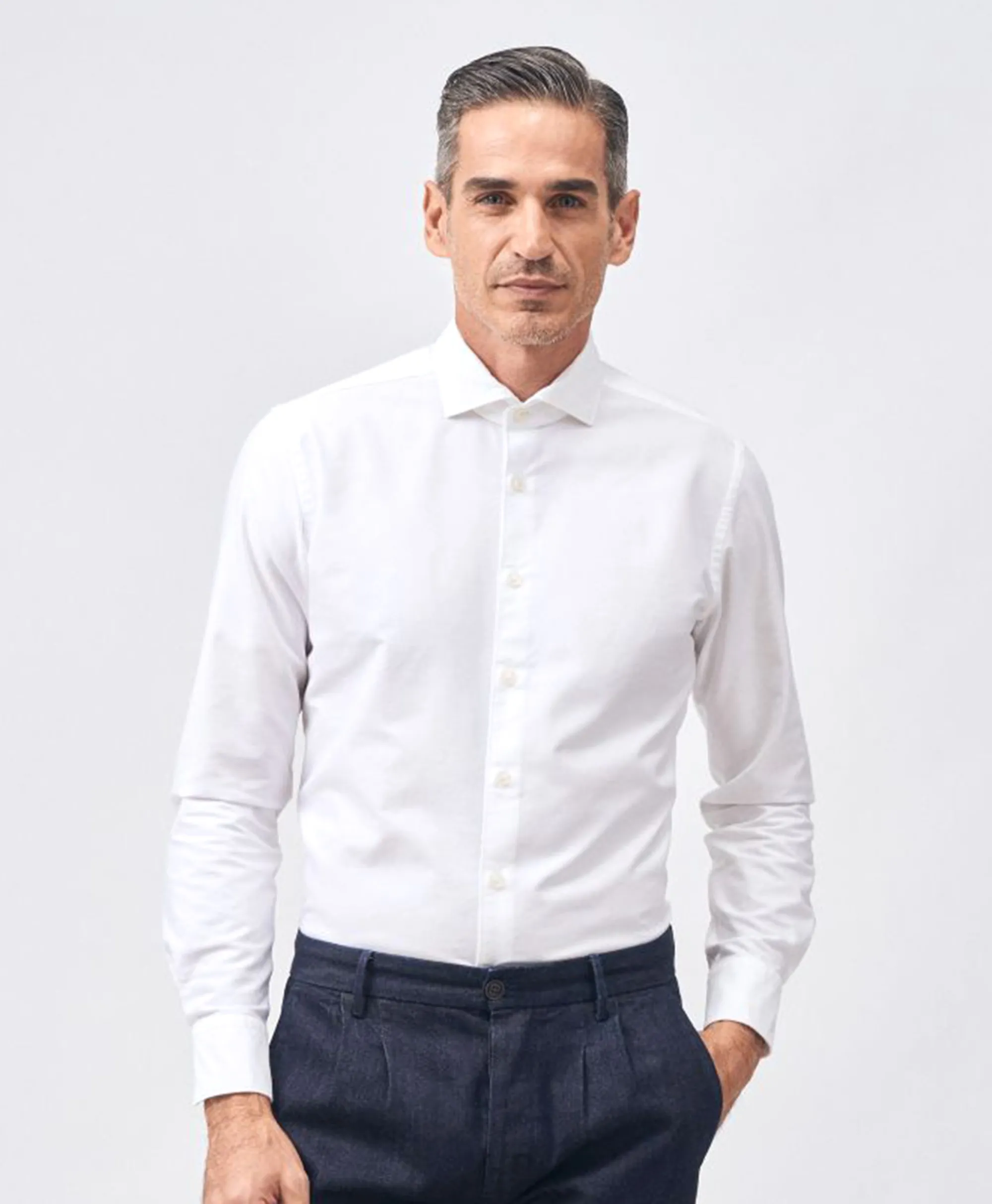 Xacus Tailor Fit Oxford Shirt Wit*Heren Overhemden