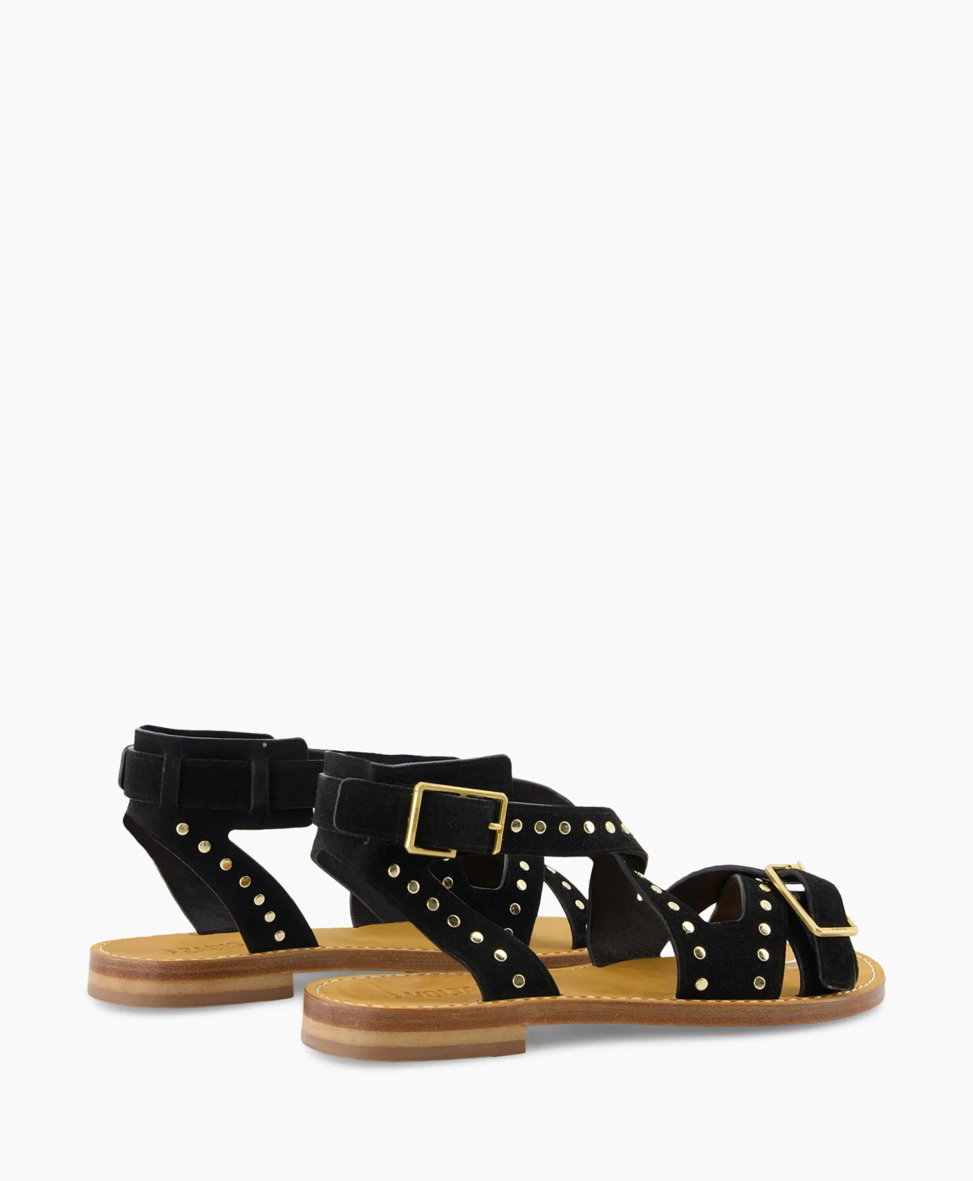 Zadig & Voltaire Zadig & Voltaire Sandaal Zonder Hak Cecilia Caprese Suede + Studs Zwart*Dames Sandalen