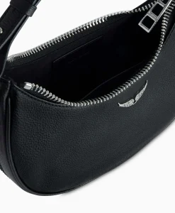 Zadig & Voltaire Zadig & Voltaire Schouder / Hand Tas Moonrock Grained Leather Zwart*Dames Tassen