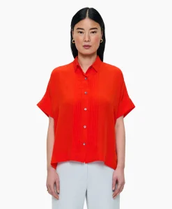 Zenggi Blouse Techno Silk Rood*Dames Blouses