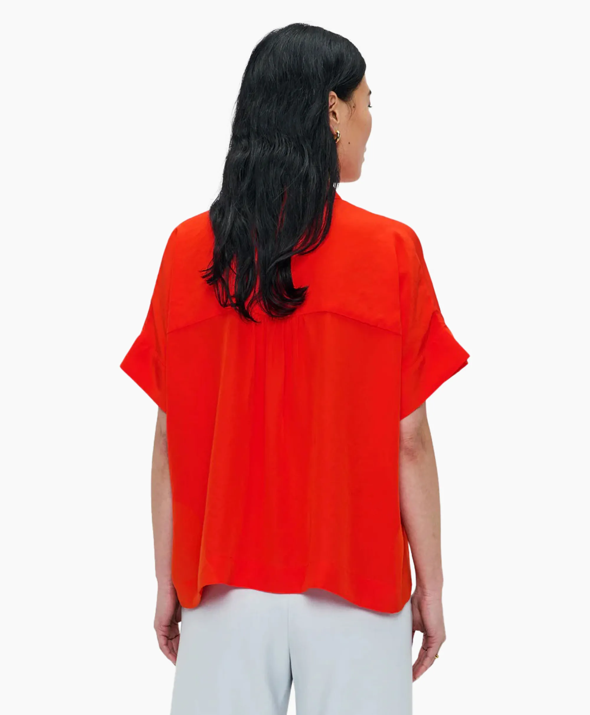 Zenggi Blouse Techno Silk Rood*Dames Blouses