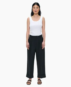 Zenggi Pantalon Tropical Wool Straight Zwart*Dames Broeken