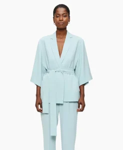 Zenggi Vest Japanse Crepe Kimono Licht Groen*Dames Vesten